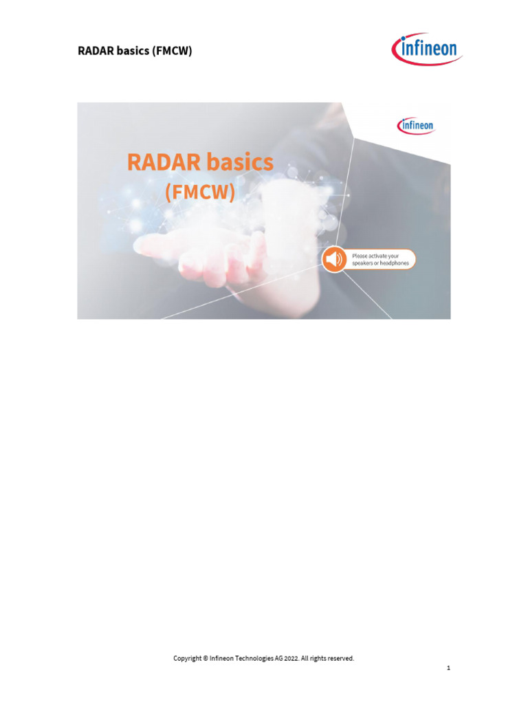 Infineon Radar Basics FMCW Handout Training en | PDF | Radar ...