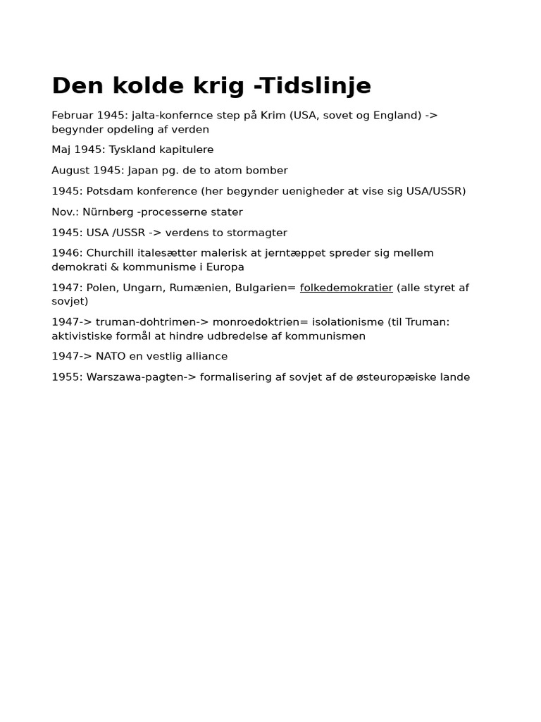 Den Kolde Krig | PDF