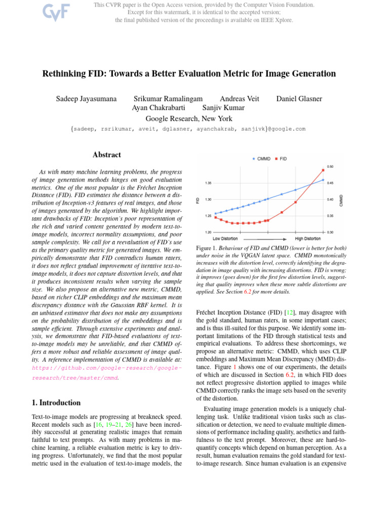 Jayasumana Rethinking FID Towards A Better Evaluation Metric For Image ...