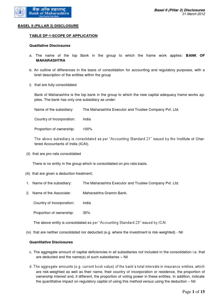 Basel II Pillar 3 Disclosures Overview | PDF | Operational Risk | Basel Ii