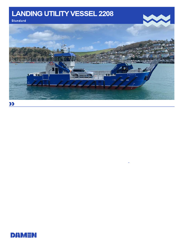 Damen Product-Sheet-Utility-Vessel-2208 | PDF | Deck (Ship) | Shipping