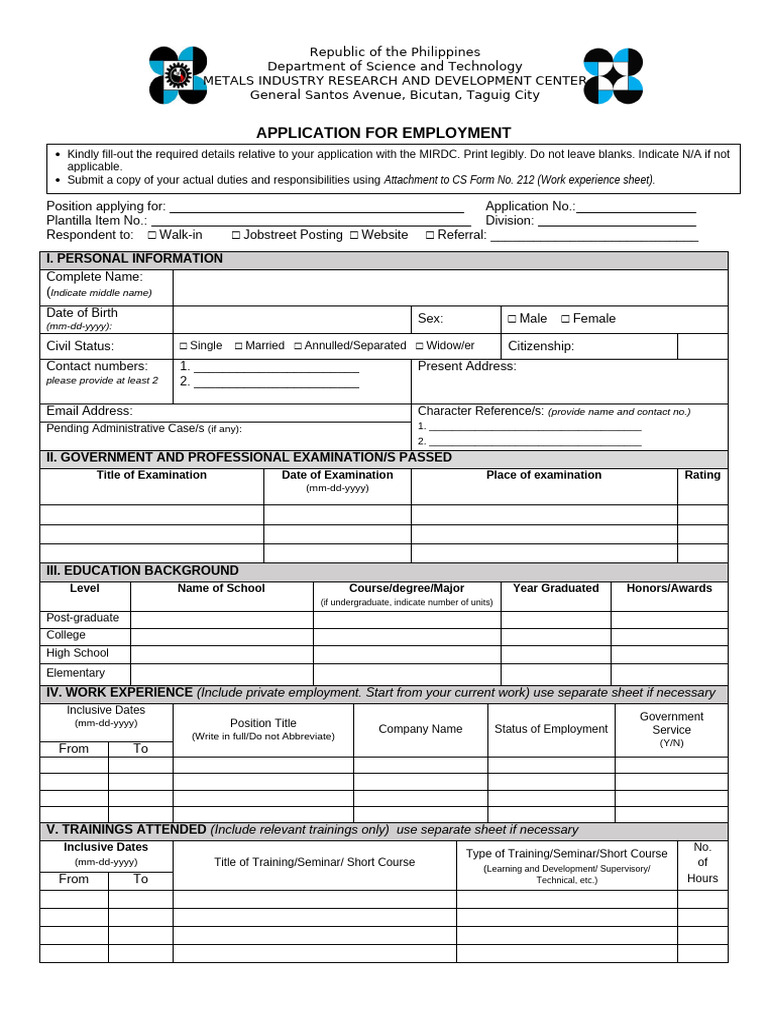 2024 Revised Application Form | PDF