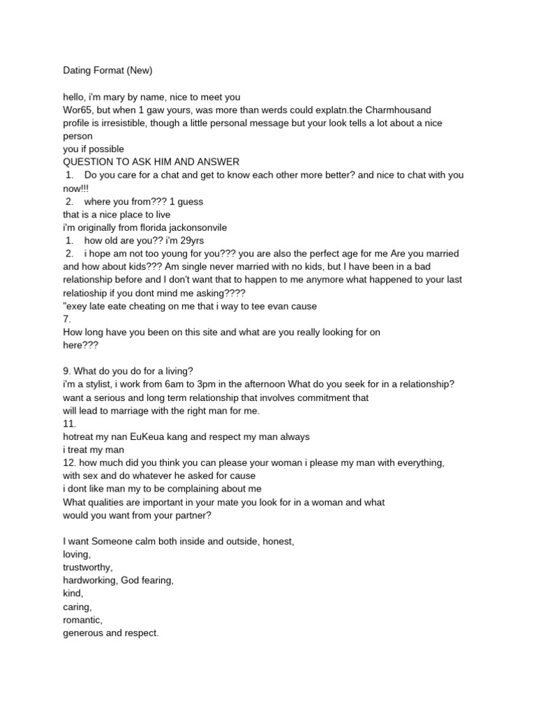 Dating Format | PDF