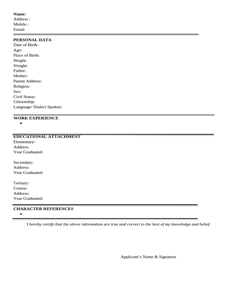 Resume Format | PDF