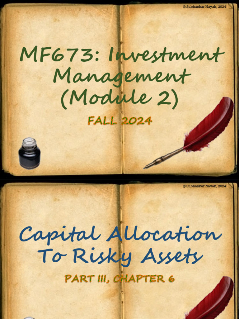 Classnotes - 3.6 Capital Allocation To Risky Assets | PDF | Utility ...