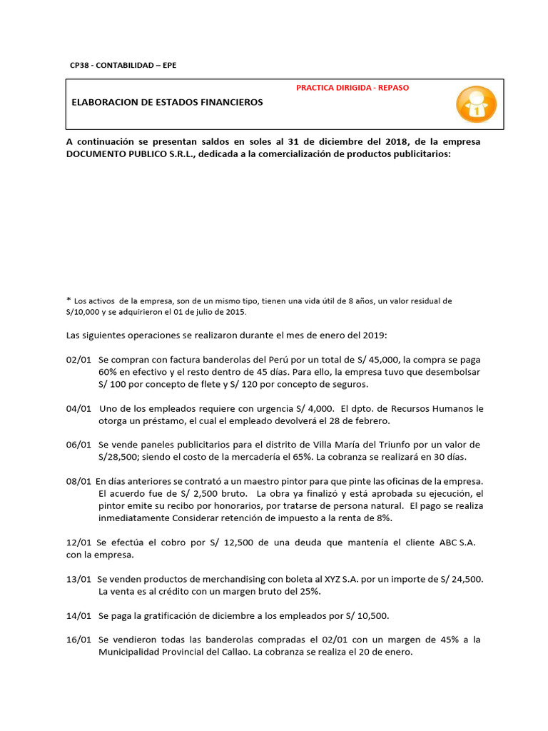 CP38 Caso Integrador | PDF | Contabilidad | Business