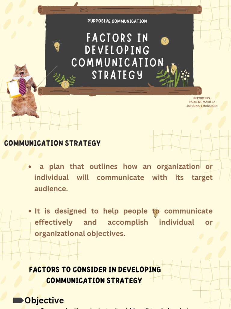 Developing Communication Strategy | PDF | Communication | Goal
