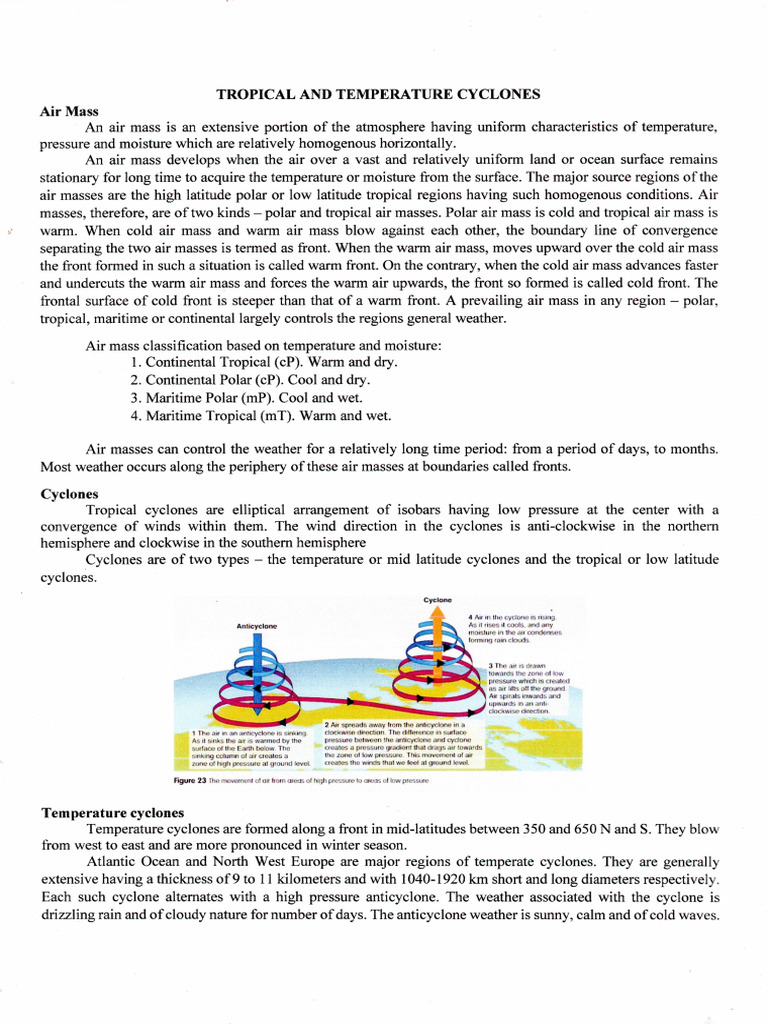 Tropical and Temperature Cyclones | PDF