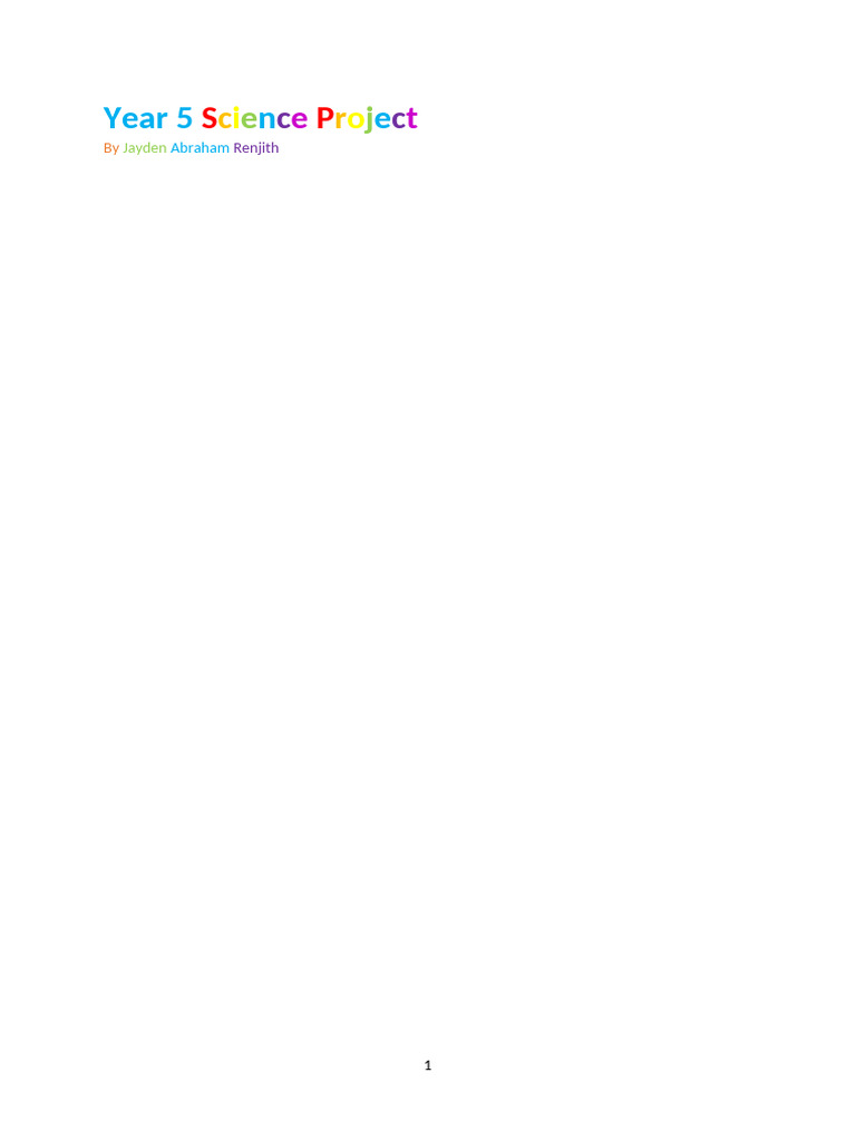 Year 5 Science Project | PDF