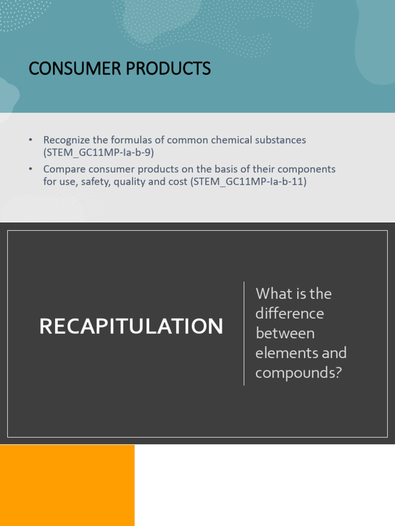 Chemistry Application Consumer Products | PDF | Sodium Bicarbonate ...