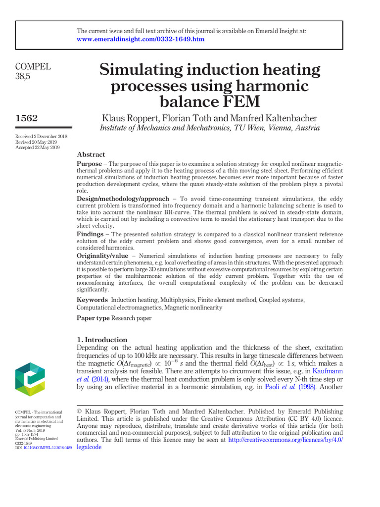 Simulating Induction Heating Processes Using Harmo | PDF | Finite ...