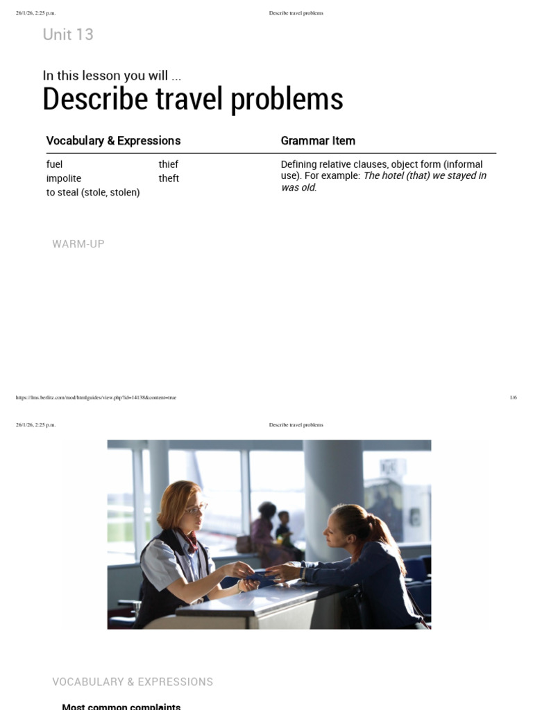 Describe Travel Problems | PDF