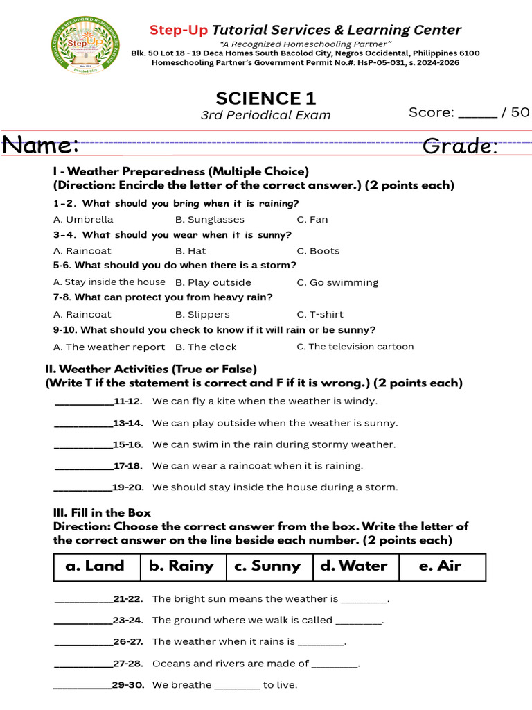 SCIENCE 3RD Periodical Exam | PDF