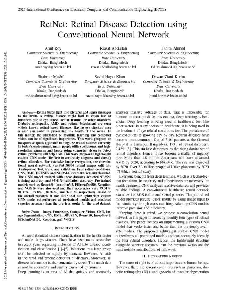 RetNet Retinal Disease Detection Using Convolutional Neural Network ...