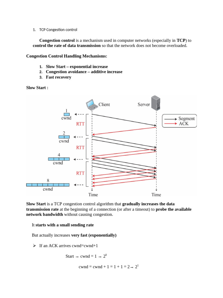 TCP Congestion Control | PDF | Transmission Control Protocol | Network ...