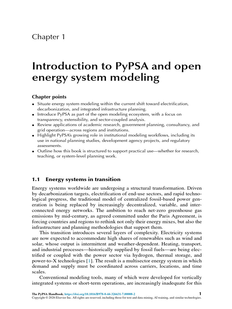 Chapter 1 Introduction To PyPSA and Open Energy Syste 2026 The PyPSA ...
