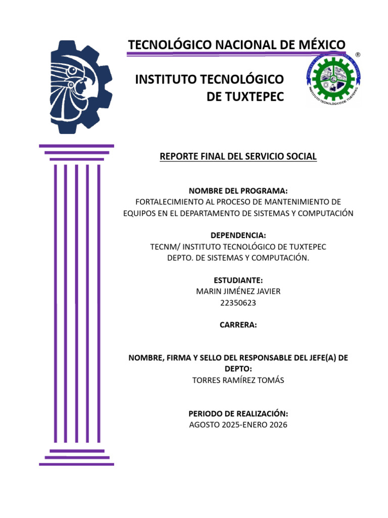 Reporte Final Servicio Social. | PDF | Software | Hardware de la ...