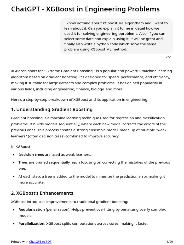 ChatGPT - XGBoost in Engineering Problems | PDF | Mean Squared Error ...
