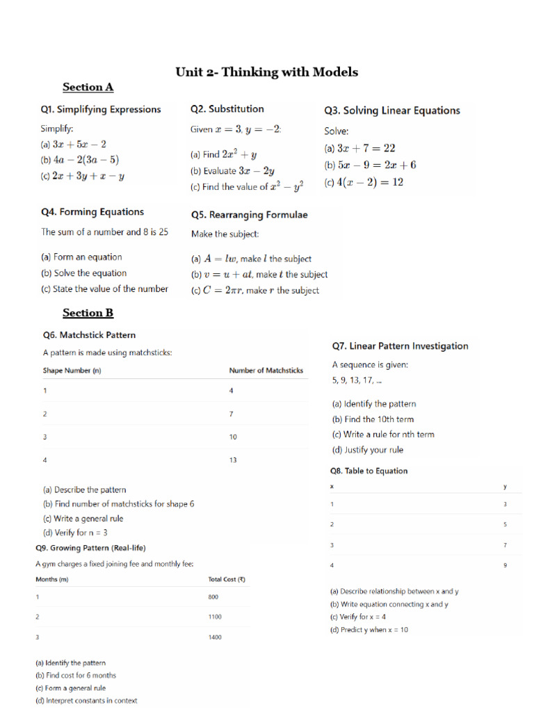 Revision Unit 2 | PDF