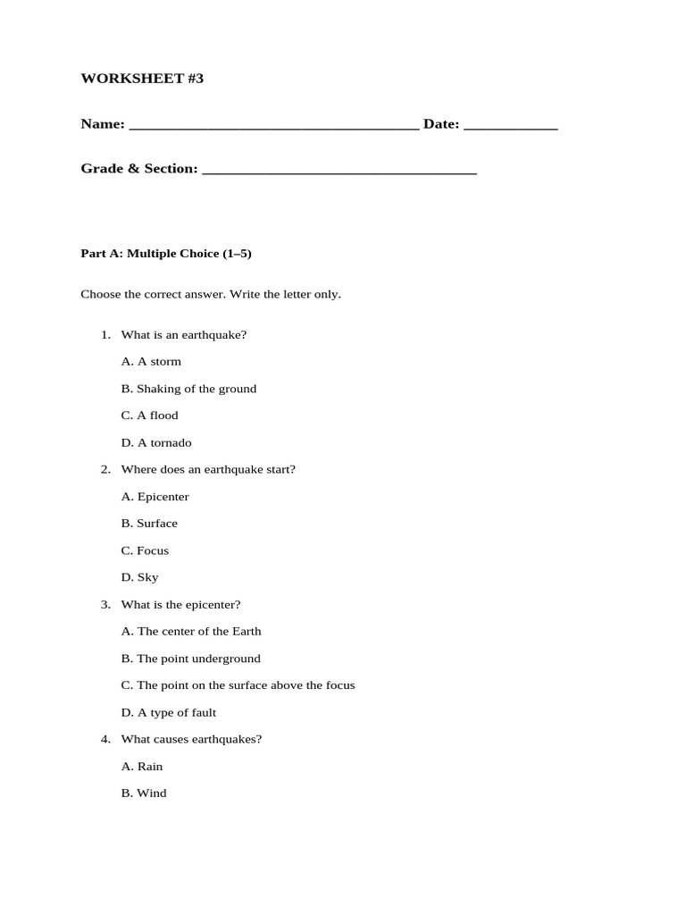 Worksheet 3 | PDF
