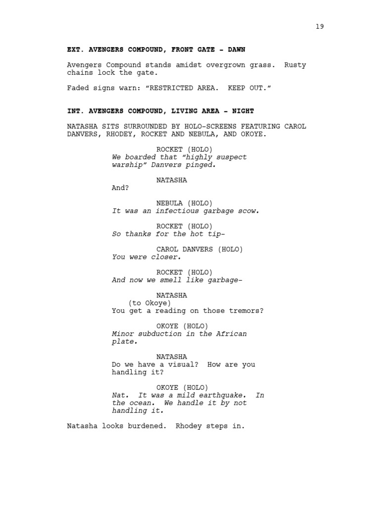 Avengers Endgame Script PDF 3 | PDF