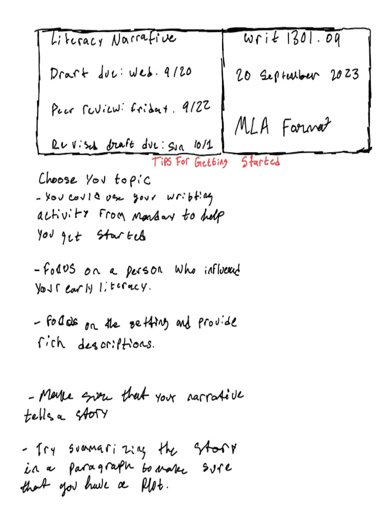 Writing Notes (09!13!23) | PDF