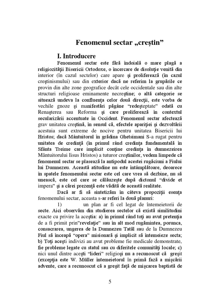 Fenomenul Sectar Crestin PDF | PDF