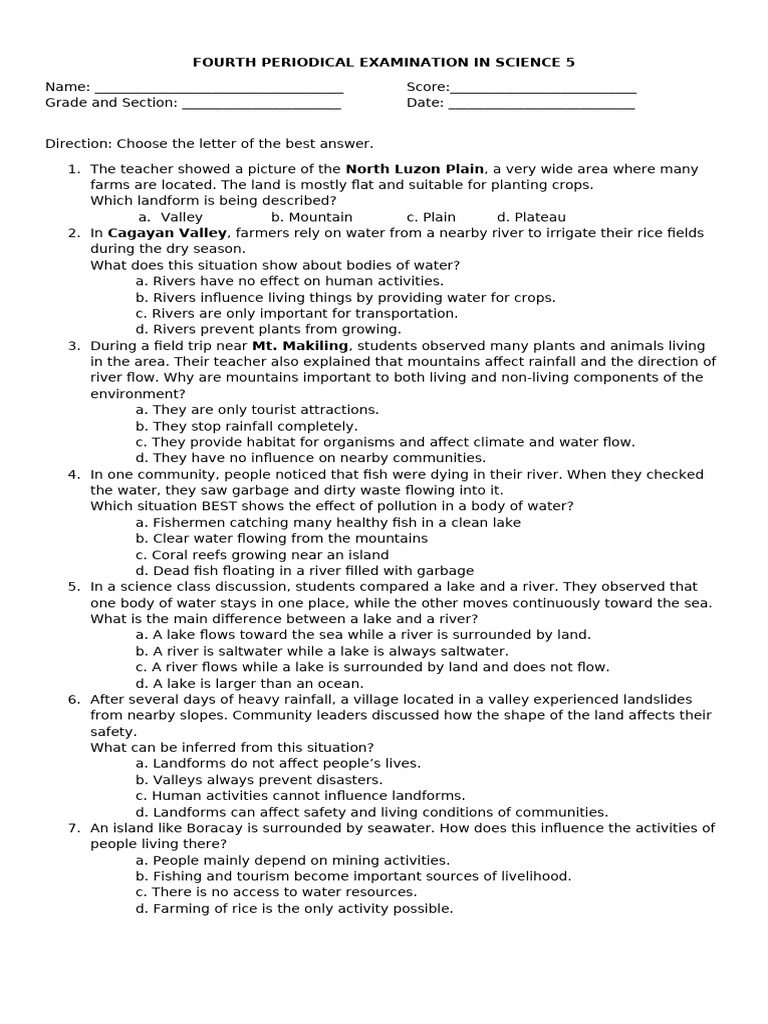 Science 5-Fourth Periodical Exam | PDF | Planets | Solar System