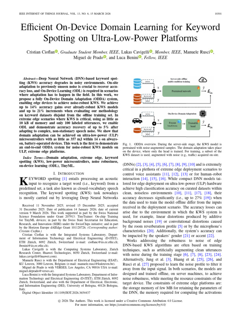 Efficient On-Device Domain Learning For Keyword Spotting On Ultra-Low ...