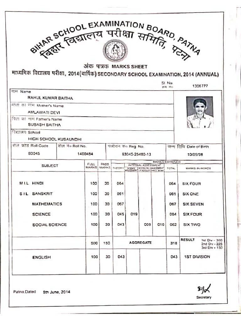 Rahul 10 Result | PDF