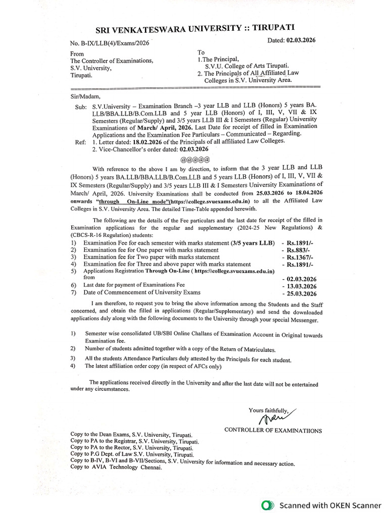 LLB Time Table | PDF