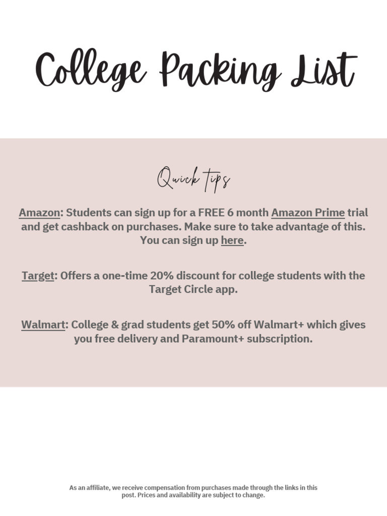 Complete Packing List | PDF