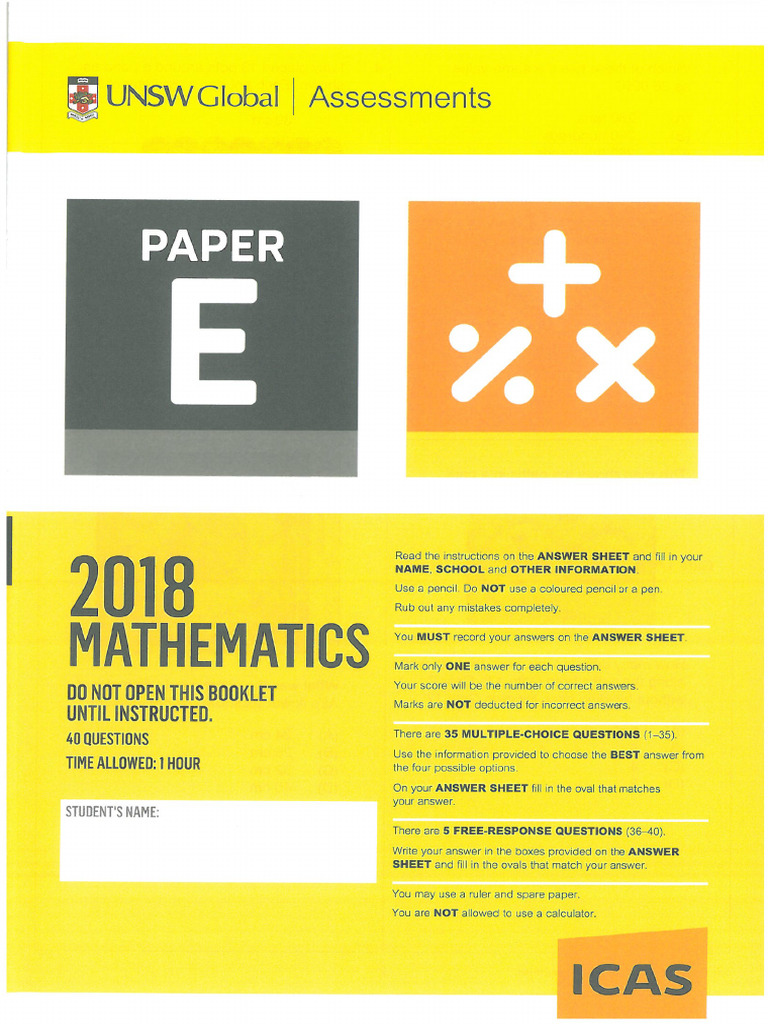 2018 Math Paper E | PDF