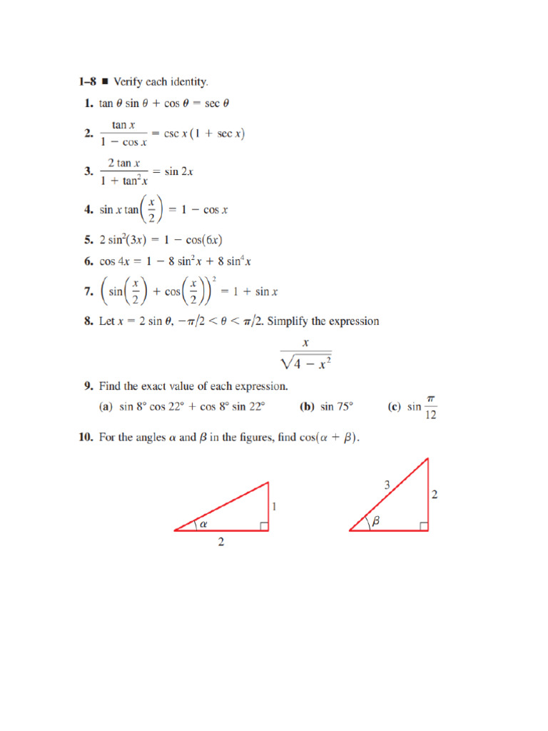 Analytical Trig | PDF