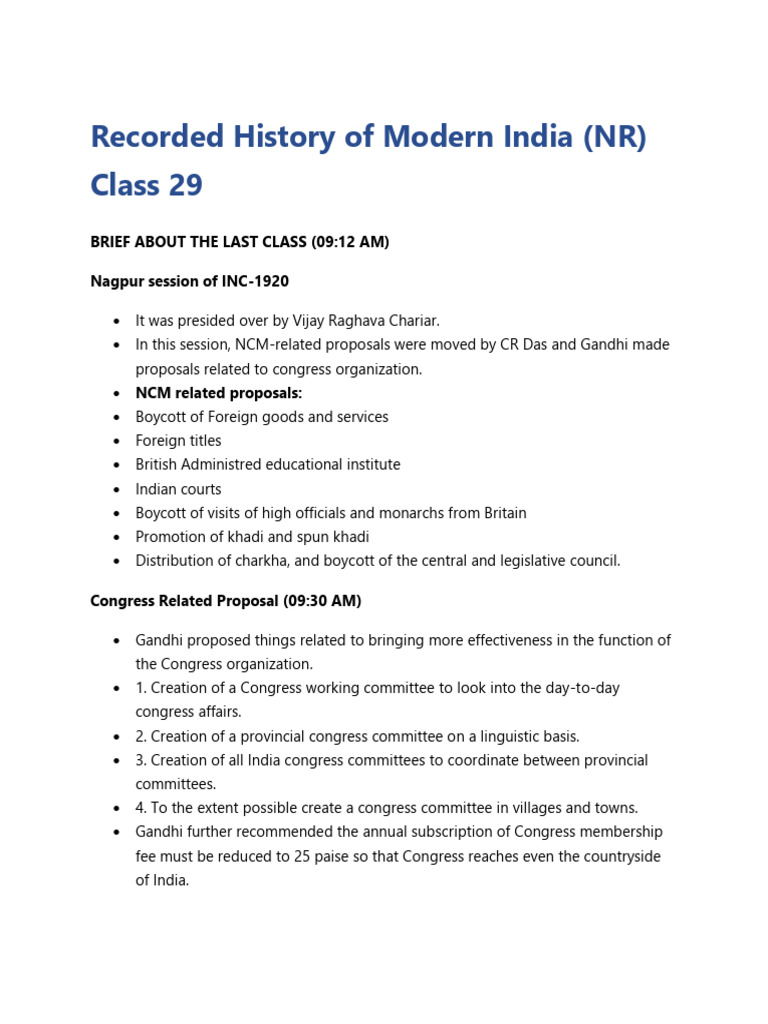 Mih l29 - 35 Notes | PDF | Indian National Congress | Indian Nationalism