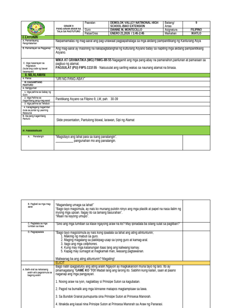 Fil.9 DLP 3rd Quarter Cot | PDF