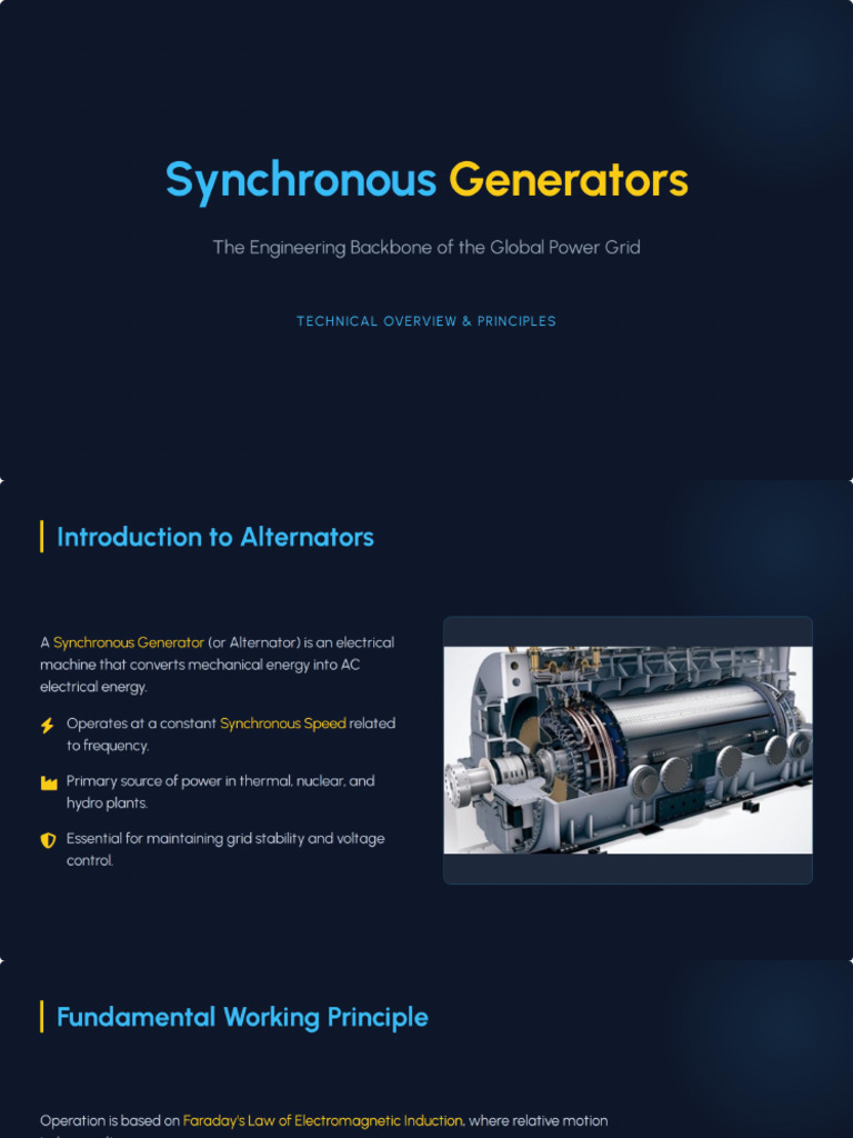 Synchronous Generators Presentation | PDF