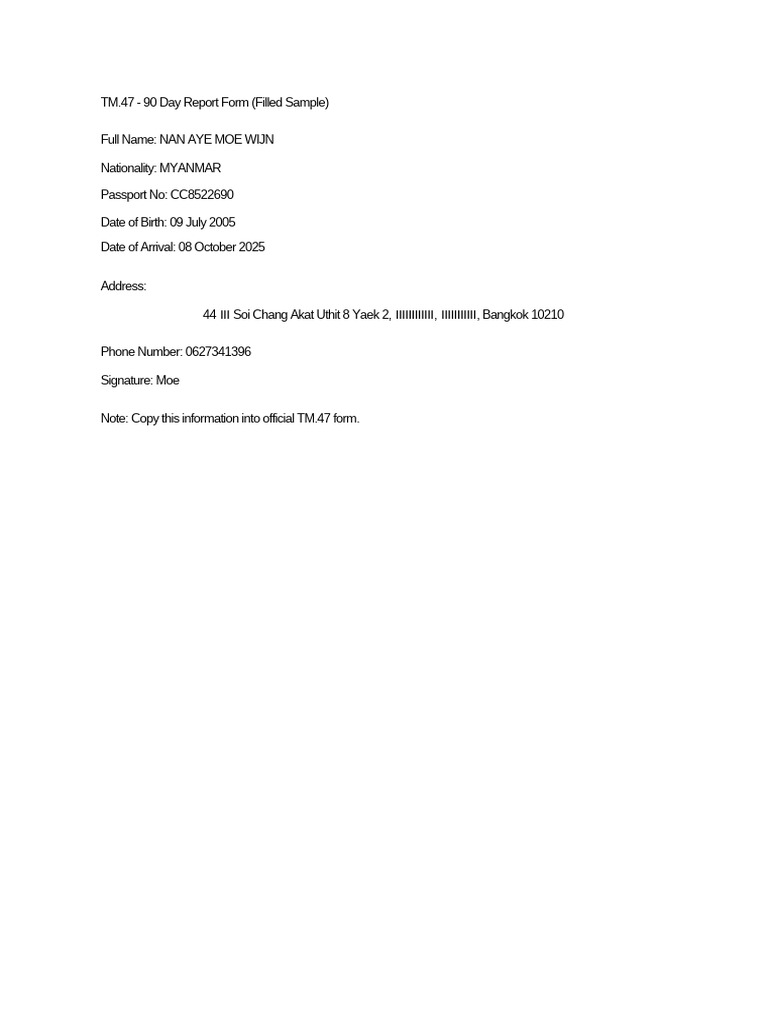 TM47 Filled | PDF
