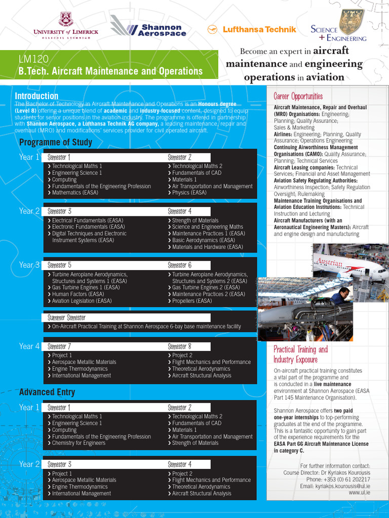 BTech Aircraft Maintenance Operations Leaflet | PDF | Engineering ...