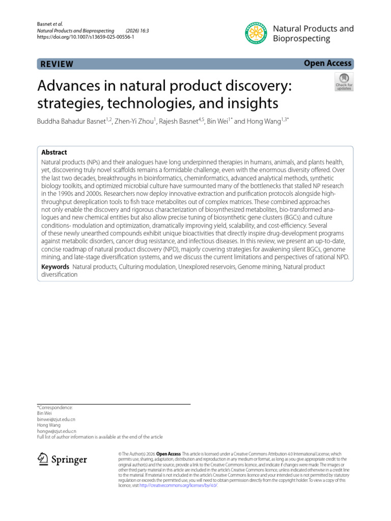 Advances in Natural Product Discovery | PDF | Natural Products ...