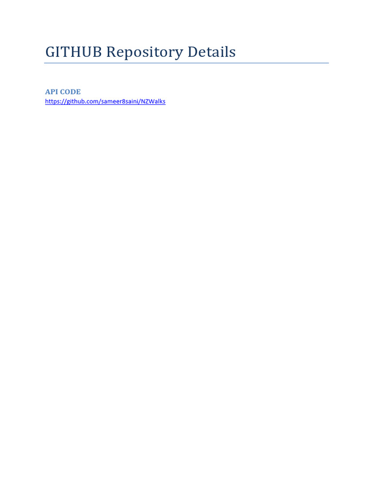 GITHUB Repository Details | PDF