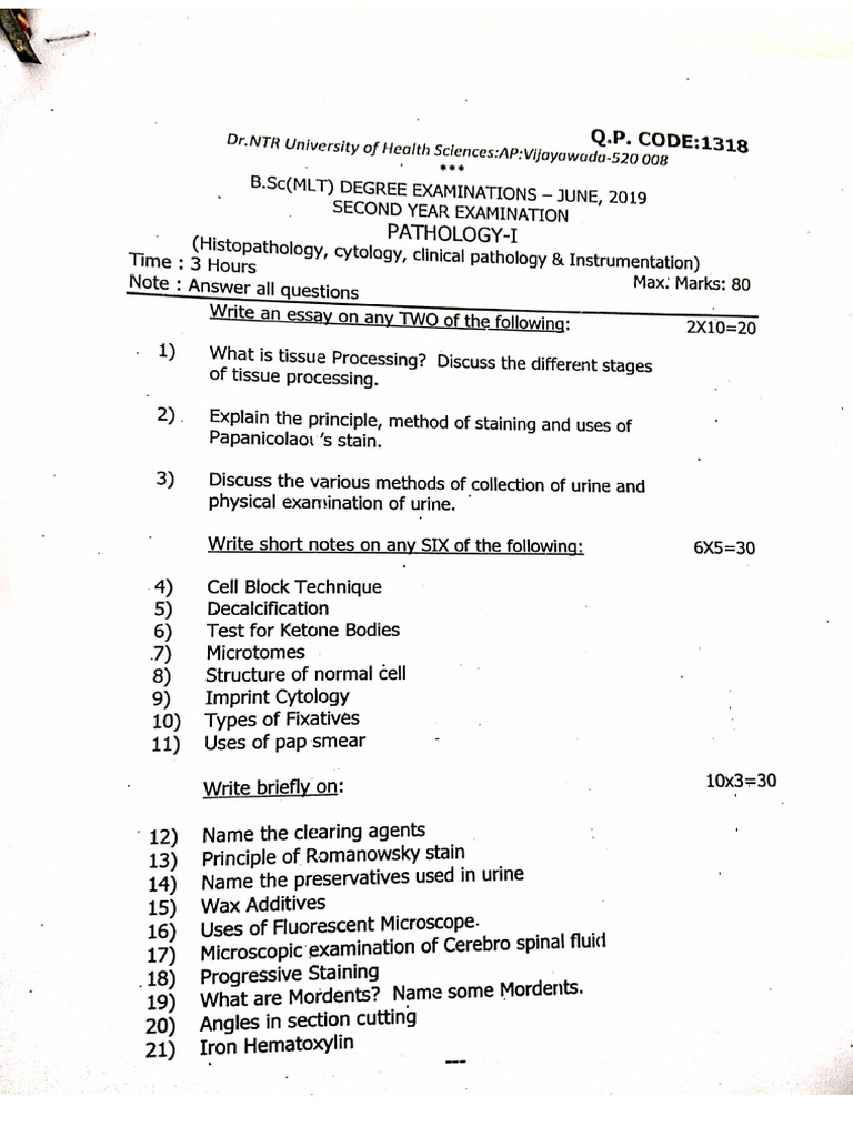 Patho Previous Papers-1 | PDF