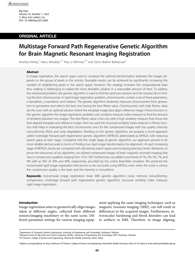 Ashfaq Et Al 2022 Multistage Forward Path Regenerative Genetic ...