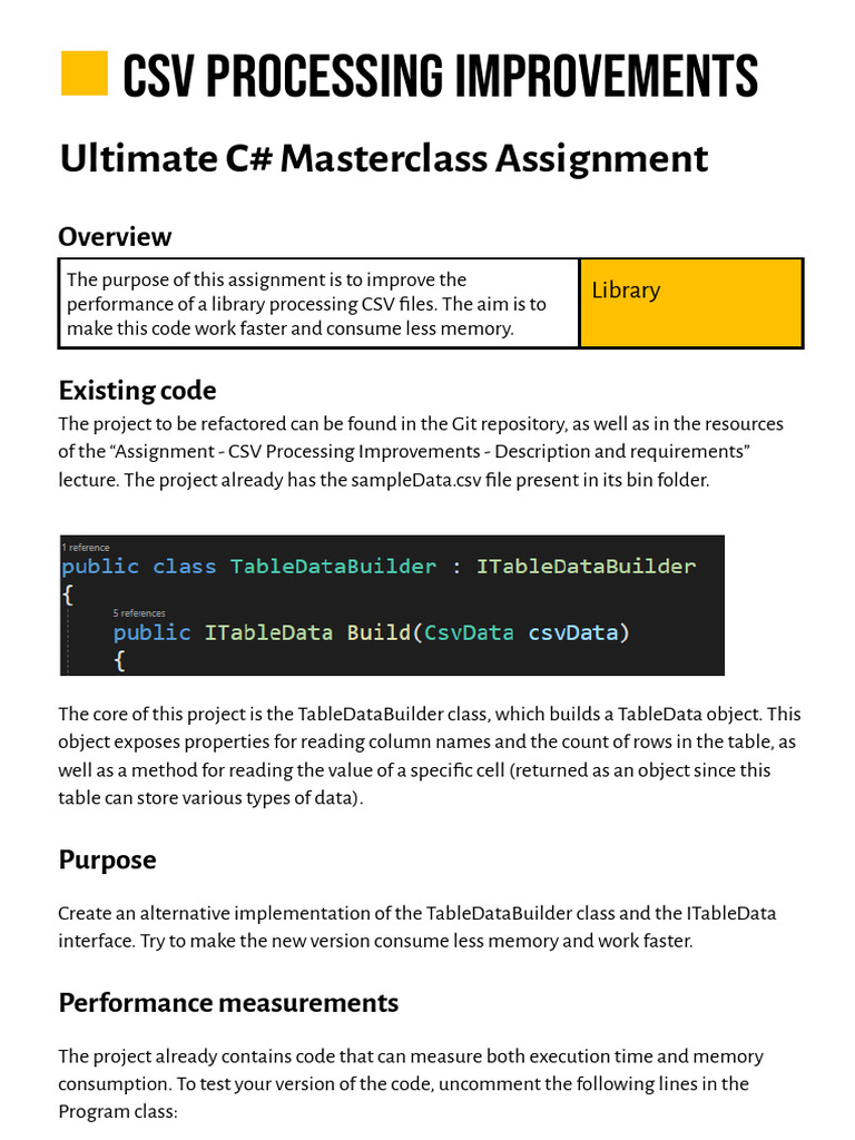 7 - CSV Processing Improvements - Requirements | PDF