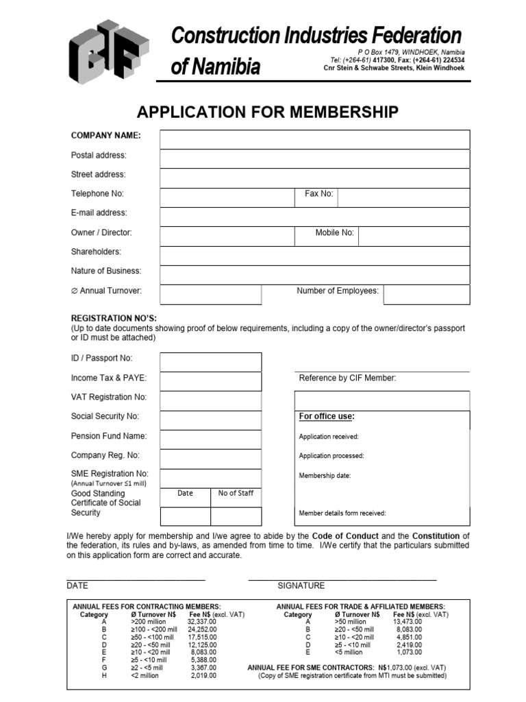 CIF Application Form 2018-2019 | PDF | Value Added Tax | Payments