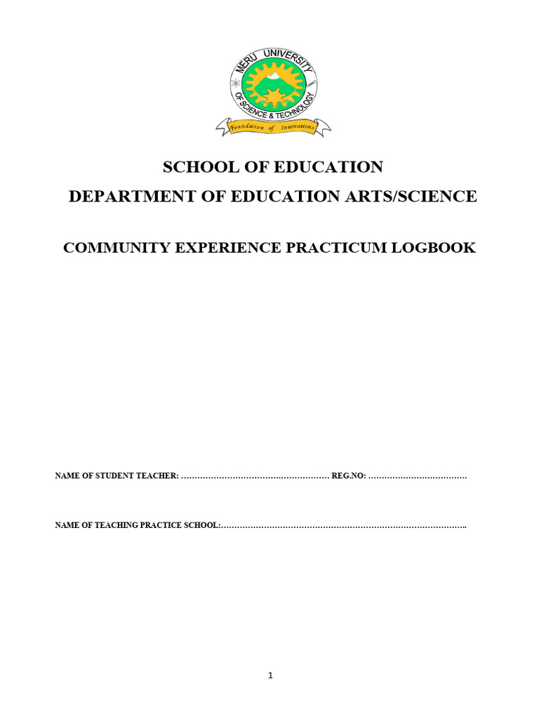 Community Experience Practicum Logbook 2025 | PDF | Mentorship ...