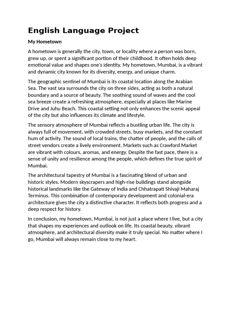English Language Project | PDF