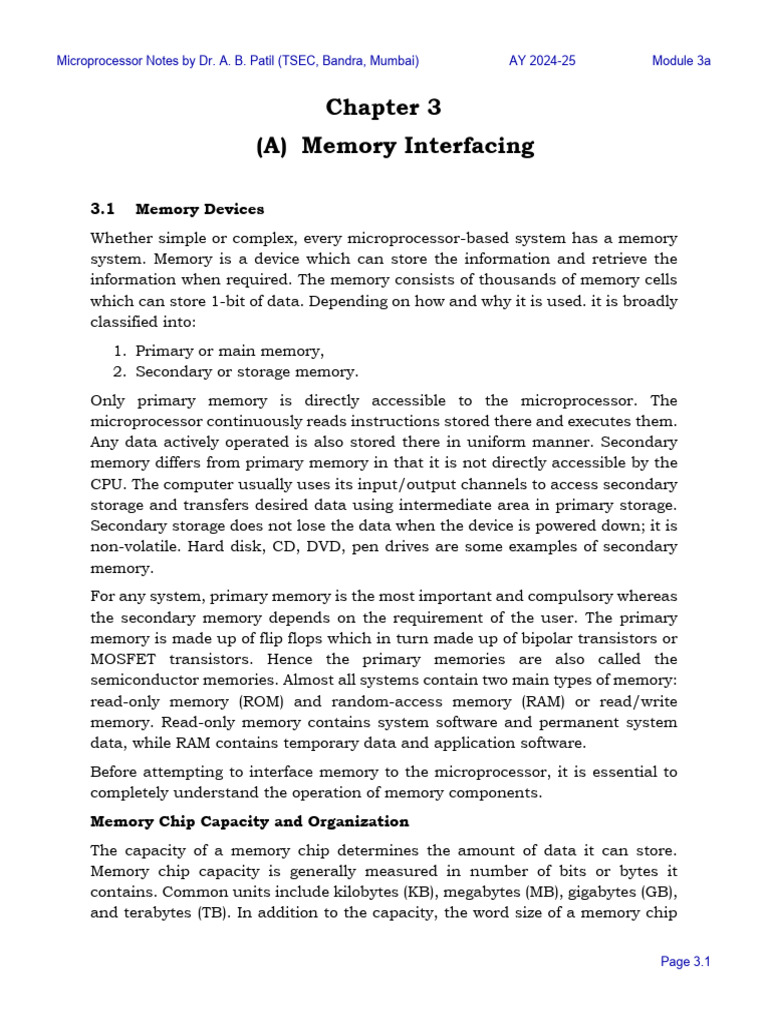 ABP MP Notes Module 3a (2025) | PDF | Computer Data Storage | Random ...