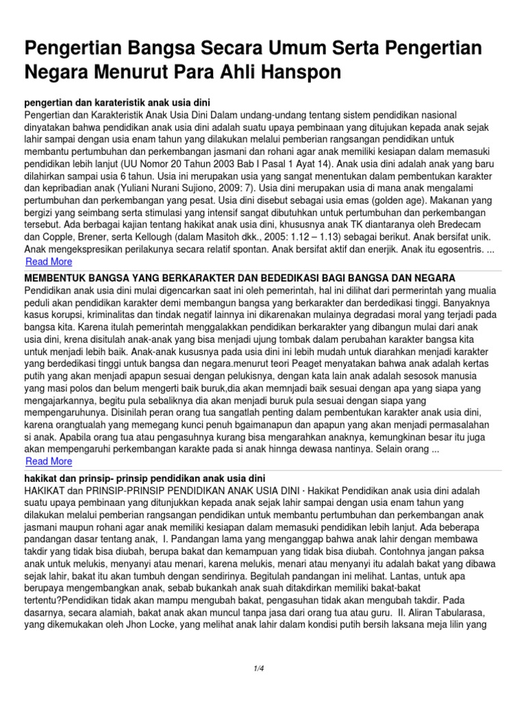 Pengertian Bangsa Secara Umum Serta Pengertian Negara Menurut Para Ahli Hanspon Pdf