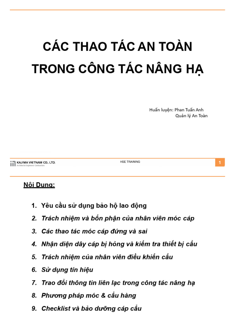 Safe Practices of Lifting and Rigging - VN | PDF
